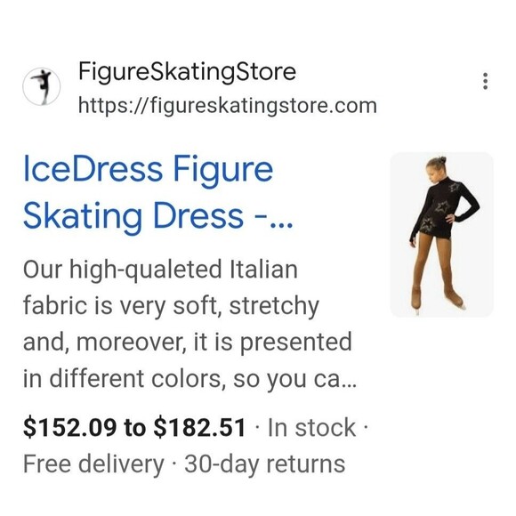 Thermal Ice Skating Dress Girls size 10 - Picture 2 of 3